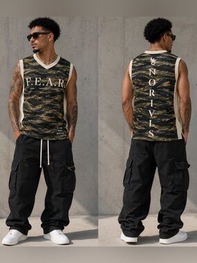 New Men's Lex Talionis Camouflage Fear No Rivals Jersey  - L